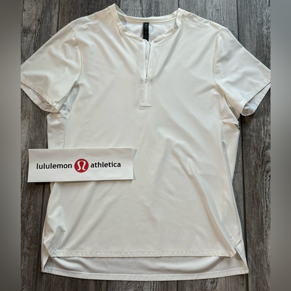 lululemon athletica Other - 🍋 Lululemon Men’s White 3/4 Zip Up Short Sleeve White Shirt - L
